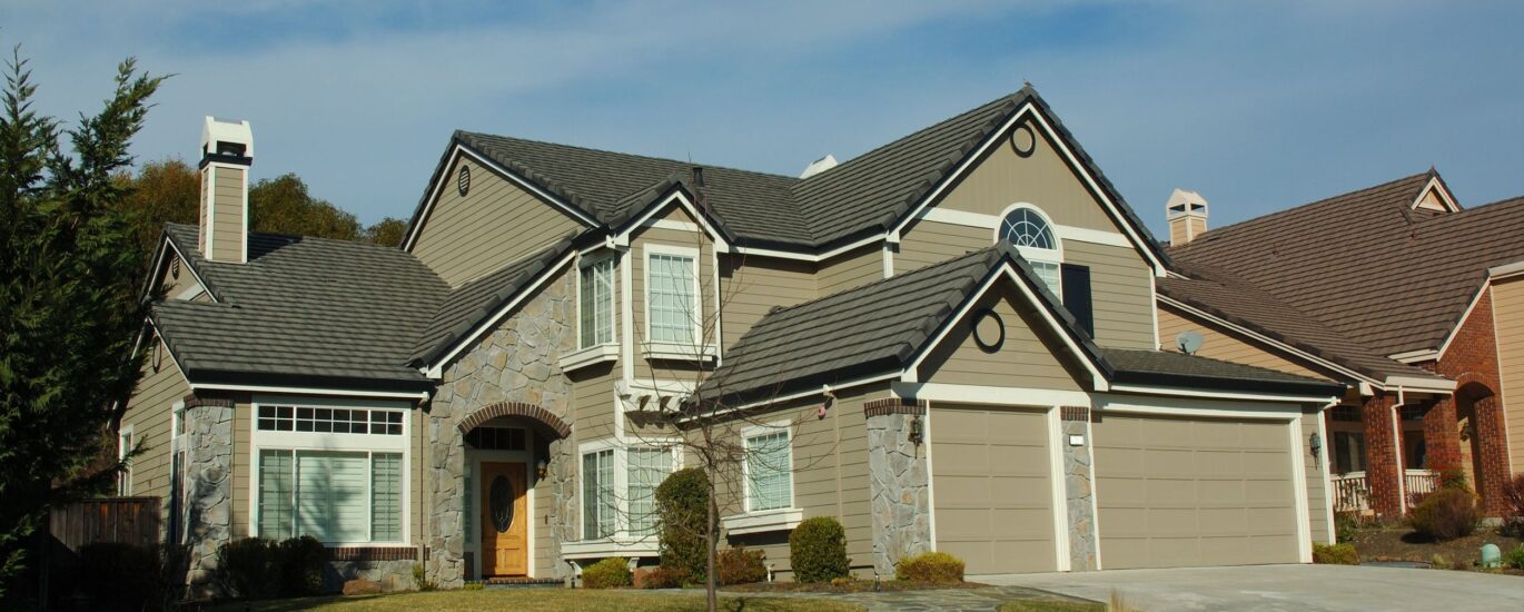 Stock photo of two story suburban house